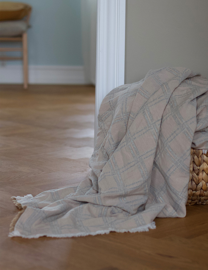 Dahlia Plaid 130 x 180 cm, gris-beige