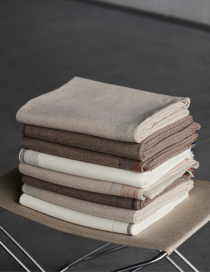 Écru Plaid 130 x 207 cm, blanc