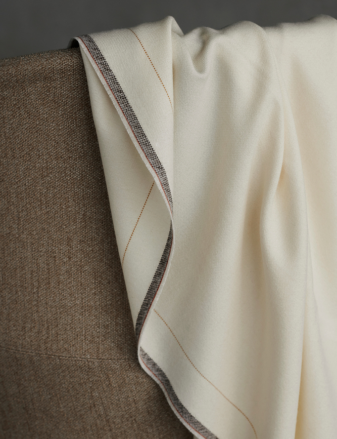 Écru Plaid 130 x 207 cm, blanc