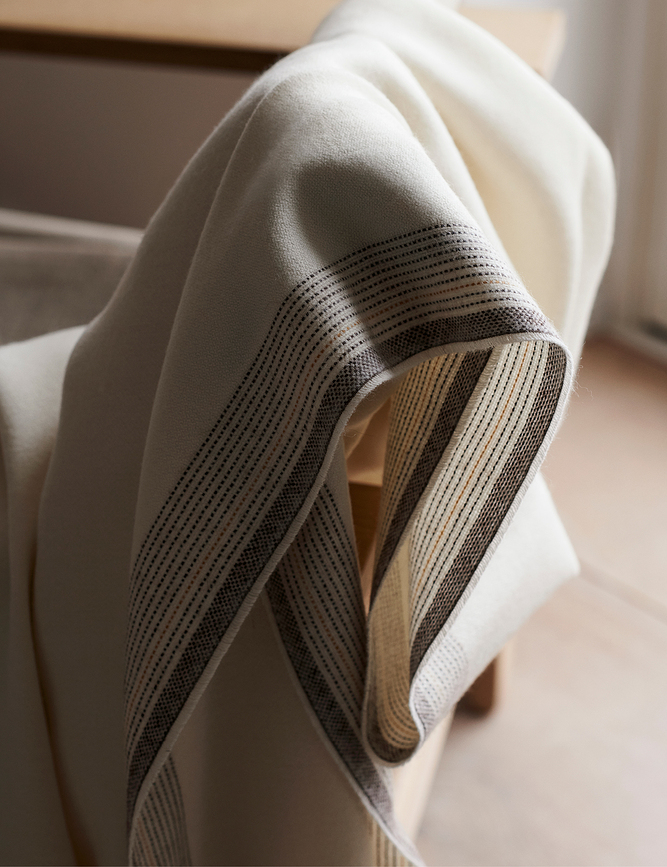 Écru Plaid 130 x 207 cm, blanc