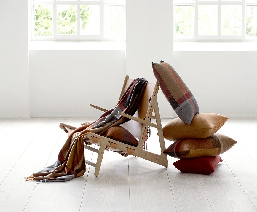 Funda de Cojín decorativa Manhattan, 40 x 60 cm, beis y verde