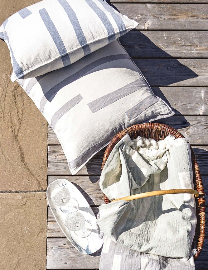 Lyme Grass Housse de Coussin 50 x 50 cm, bleue