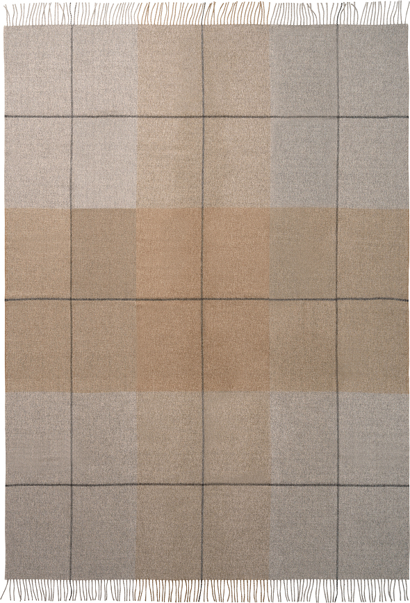 Manta Blocks, 130 x 190 cm, beige y gris