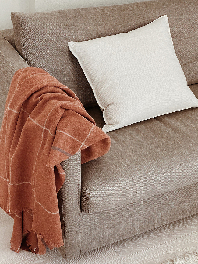 Square Plaid 130 x 190 cm, rouge clair