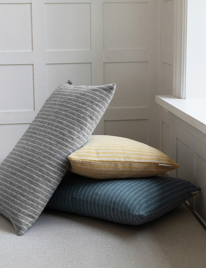 Stripes Housse de Coussin décorative, 40 x 60 cm, grise