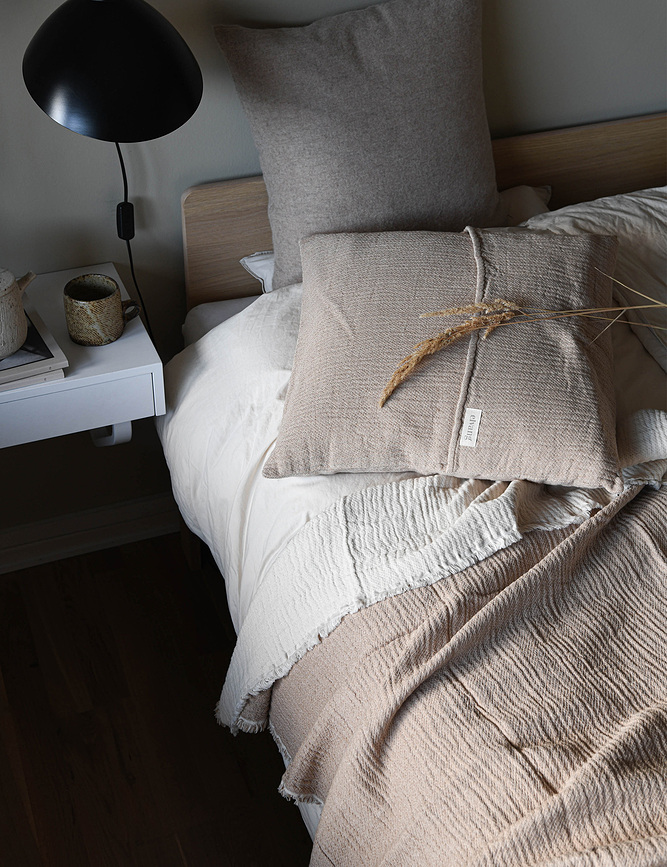 Thyme Housse de Coussin décorative, 50 x 50 cm, grise