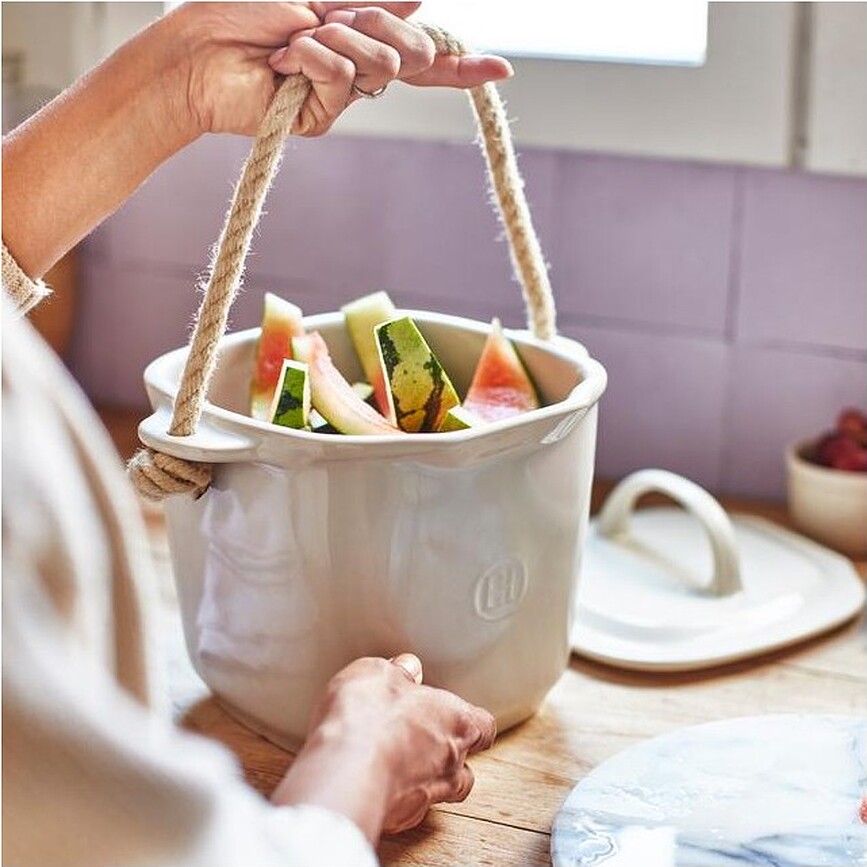 Compostador Emile Henry, 3,9 L, color crema