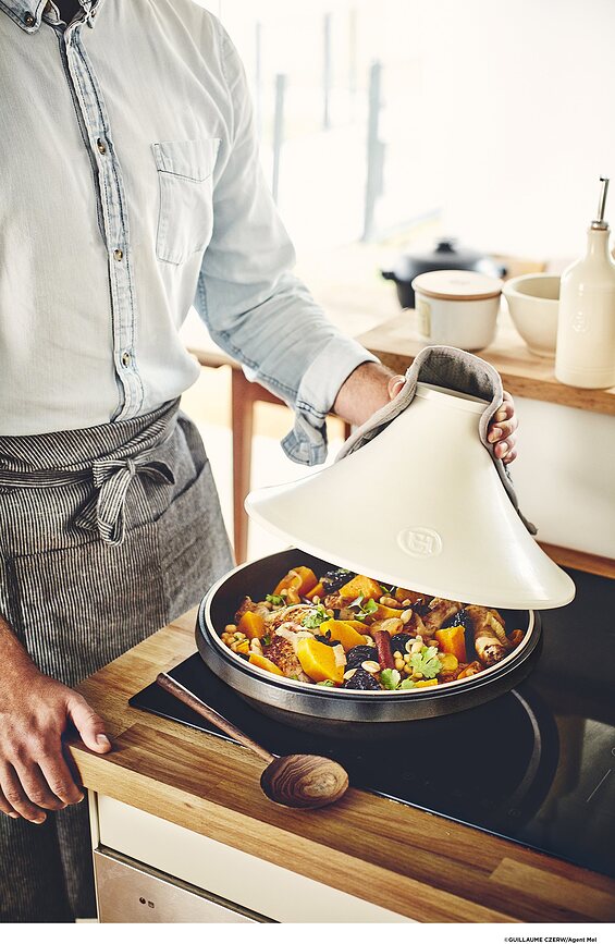 Delight Posoda za tagine za indukcijo, 2 l, belo-črna