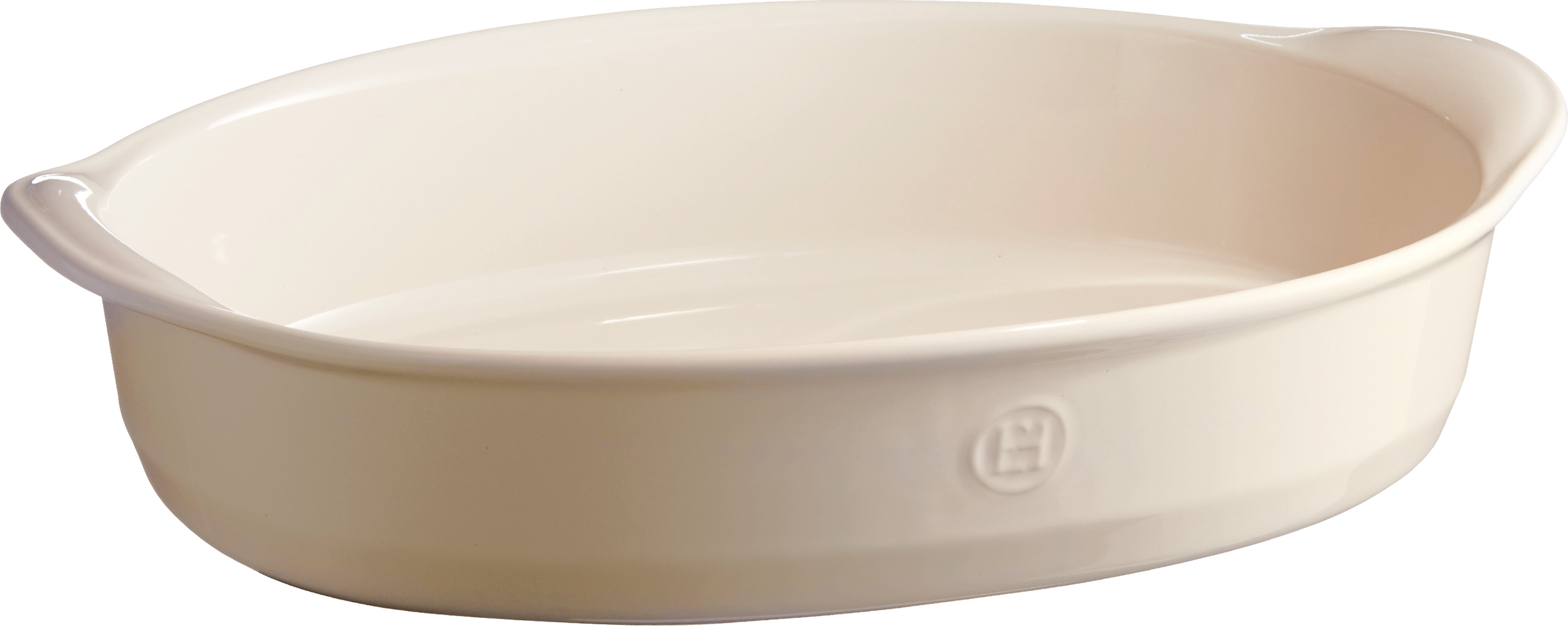 Emile Henry Auflaufform oval, 26 x 41 cm, creme