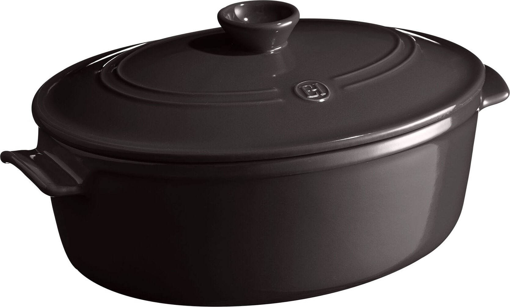 Emile Henry Bräter oval, 6 L, schwarz, Keramik