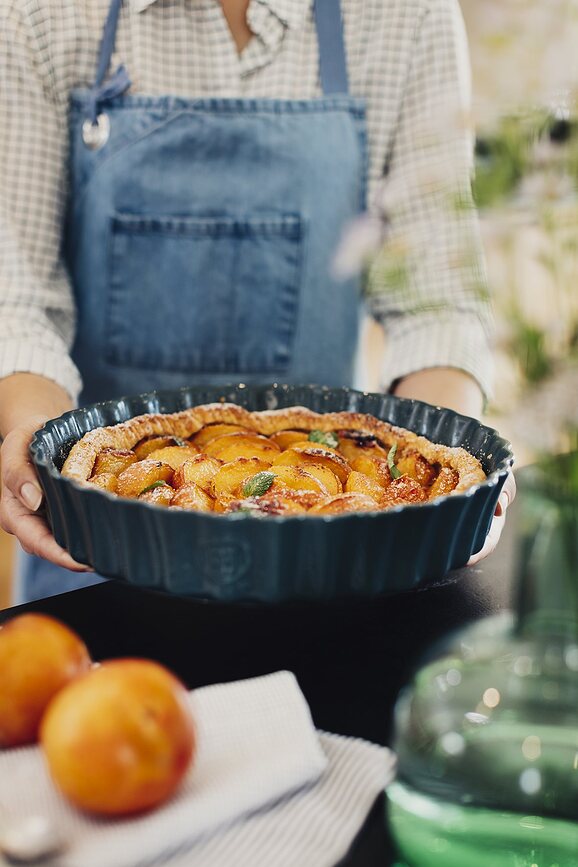 Emile Henry Kalup za tart duboki keramički 28 cm crveni