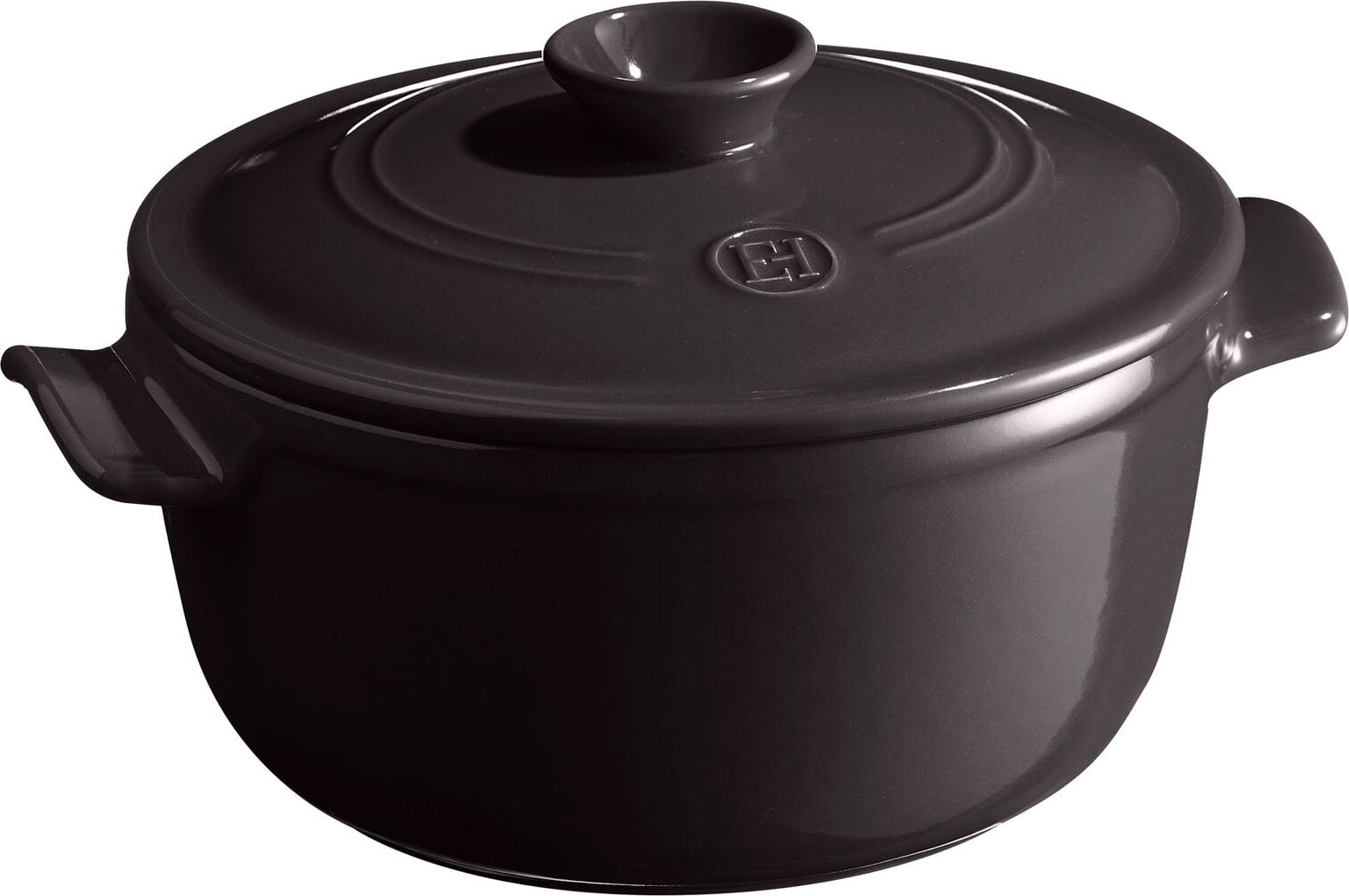 Emile Henry Kochtopf 2,5 L, schwarz, Keramik