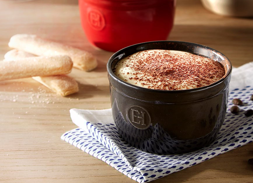 Emile Henry Kokilke, 9 cm, bele, 2 kosa