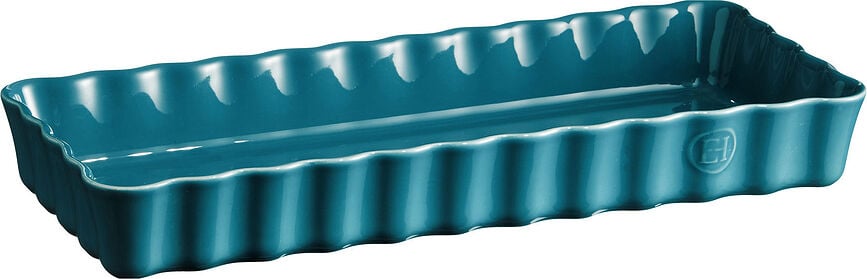 Emile Henry Moule à Tarte, 15 x 36 cm, en céramique, bleu marine