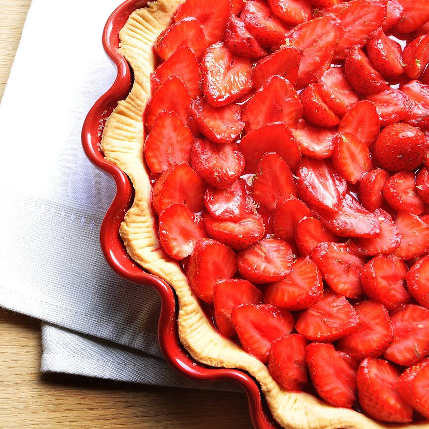 Emile Henry Moule à Tarte à bord festonné, 33 cm, crème