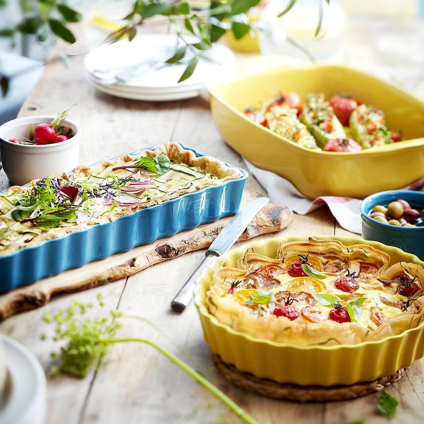 Emile Henry Plat à Tarte profond, 28 cm, rouge, céramique