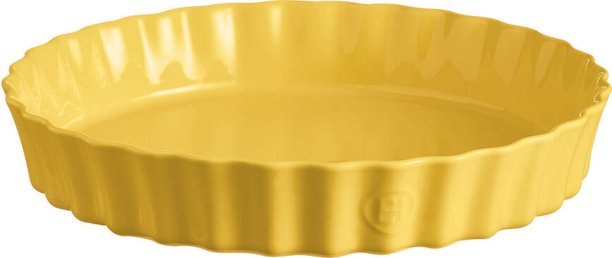 Emile Henry Moule à Tarte profond, 32 cm, en céramique, jaune