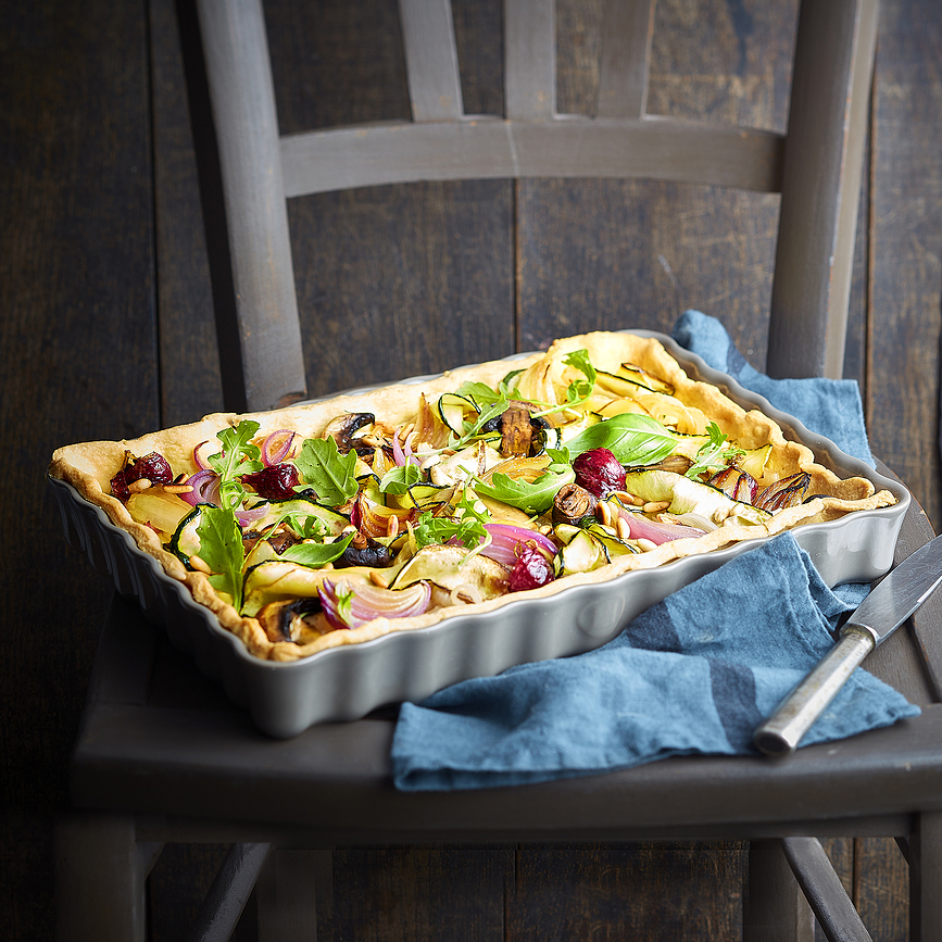 Emile Henry Moule à Tarte profond 24 x 34 cm, en céramique, crème