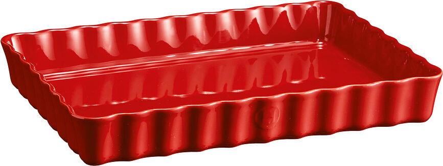 Emile Henry Φόρμα για Τάρτα βαθιά, 24 x 34 cm, κεραμική, κόκκινη