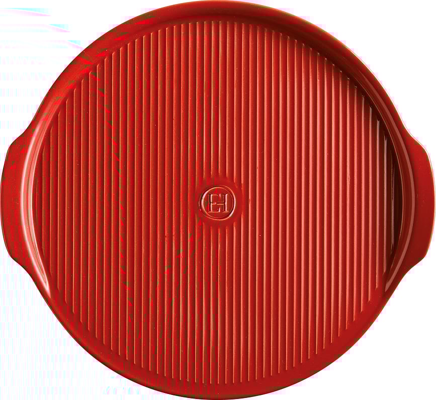 Emile Henry Pierre à Pizza striée, rouge