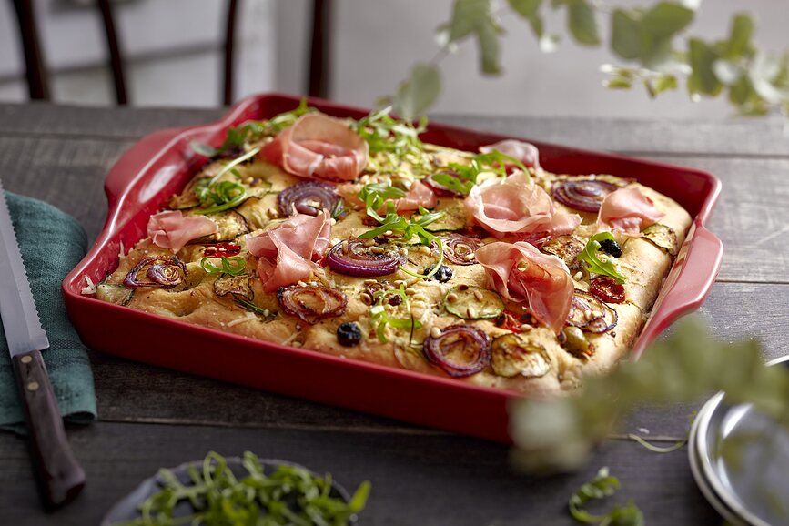 Emile Henry Moule à Focaccia, rouge