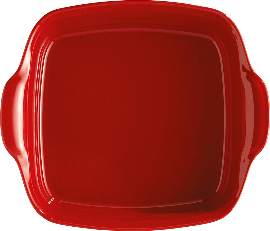 Emile Henry Plat à Four carré, 24 cm, rouge