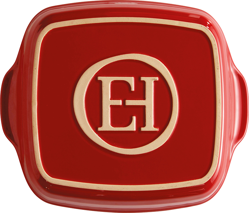 Emile Henry Plat à Four carré, 24 cm, rouge