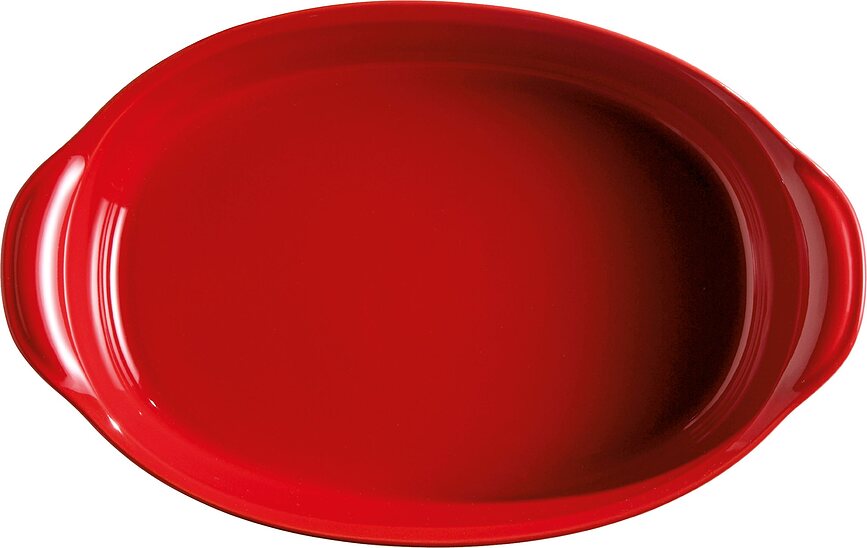 Emile Henry Plat à Four ovale, 22,5 x 35 cm, rouge