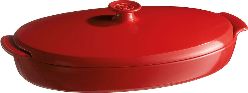 Emile Henry Plat de Cuisson Vapeur pour poisson, 25 x 42 cm