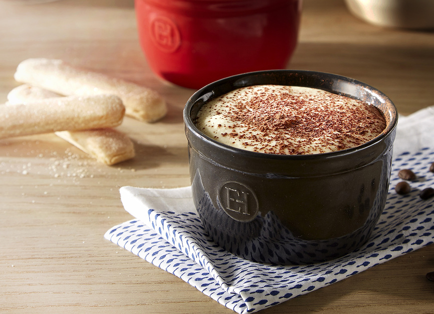 Emile Henry Ραμεκέν, 9 cm, κρεμ, 2 τμχ