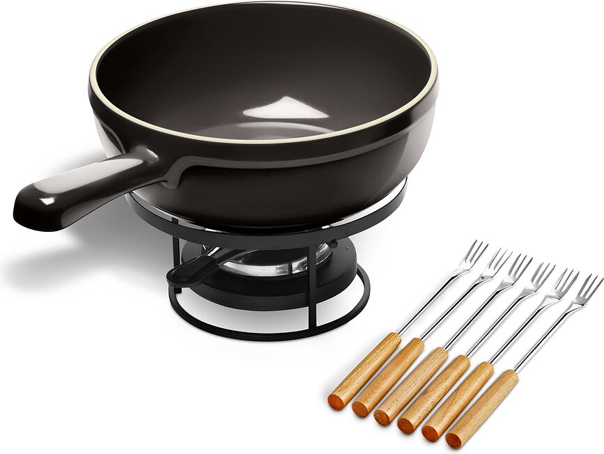 Emile Henry Set za fondue crni