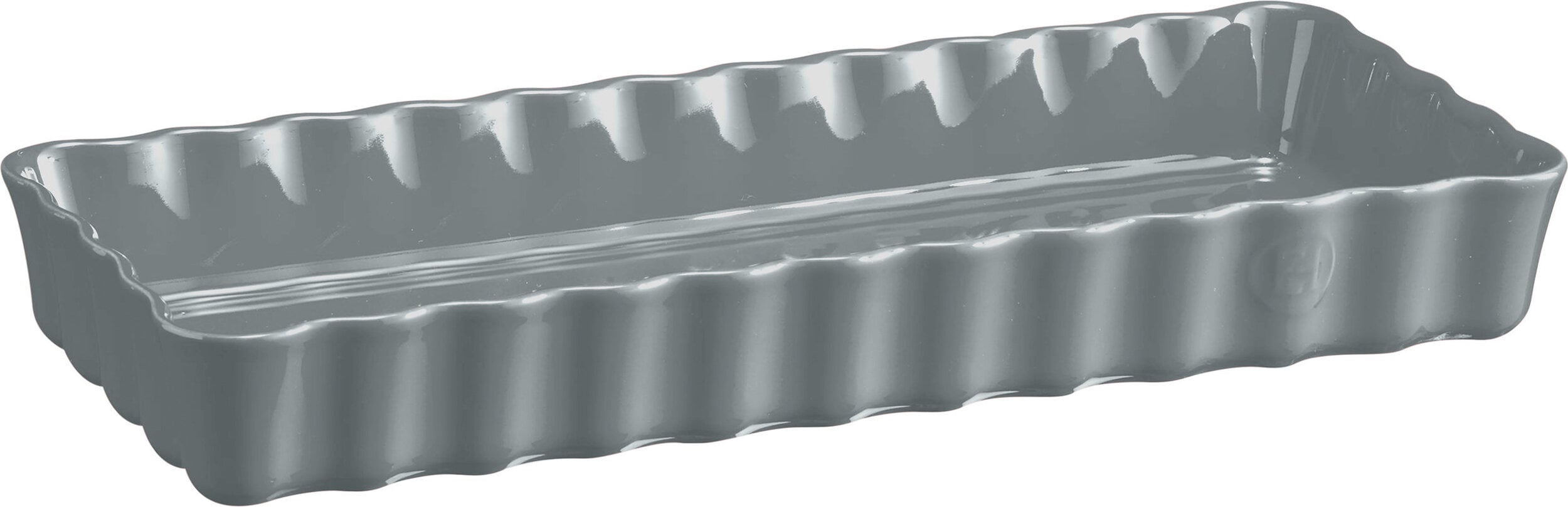 Emile Henry Tarteform Keramik 15 x 36 cm, grau