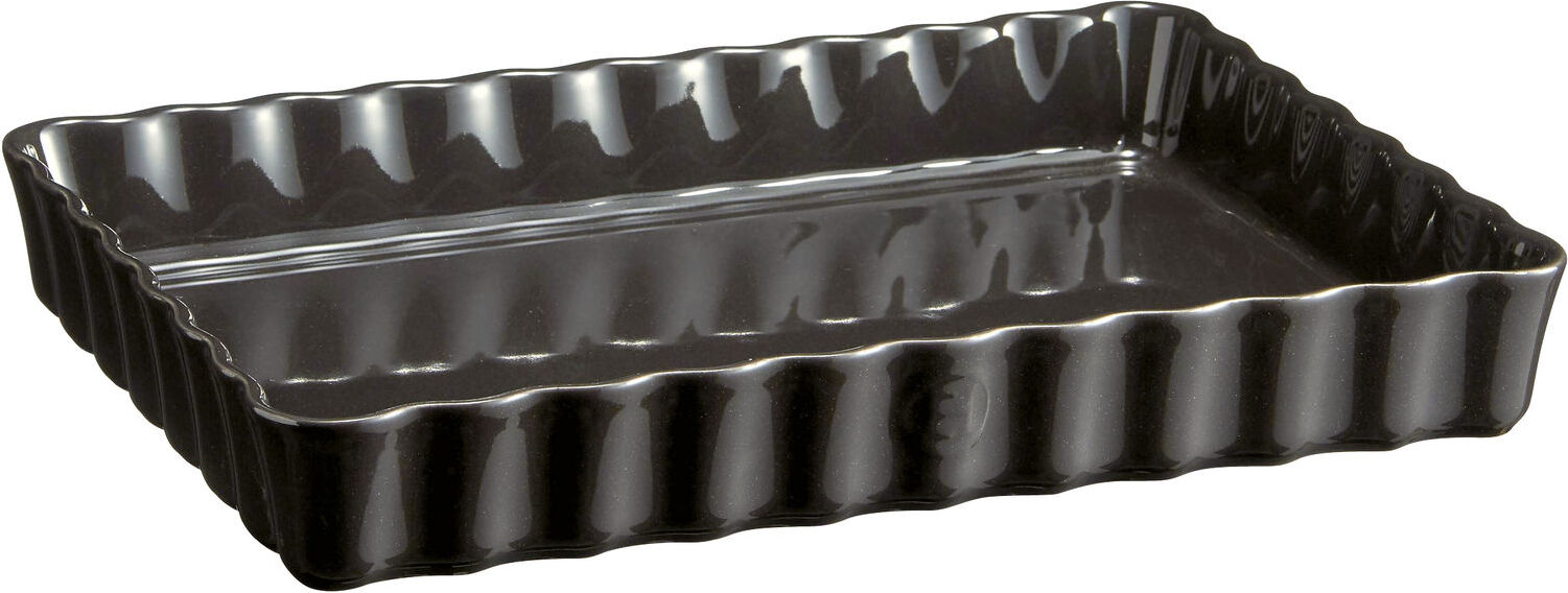 Emile Henry Tarteform tief, 24 x 34 cm, Keramik, schwarz