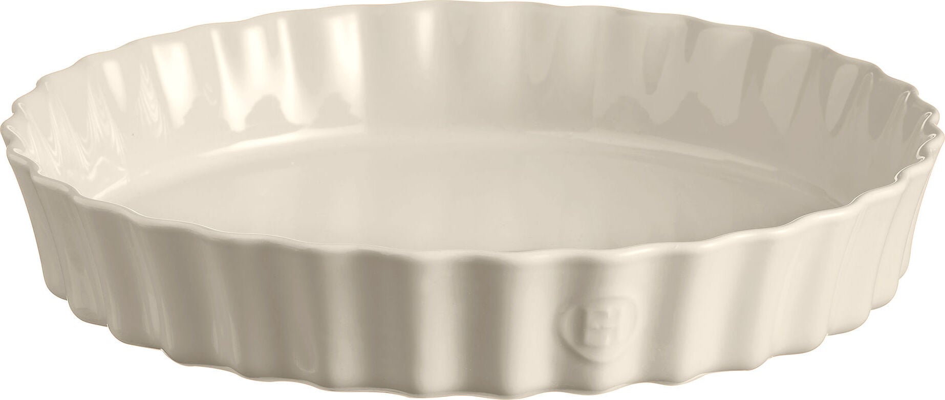 Emile Henry Tarteform tief 32 cm, Keramik, cremefarben