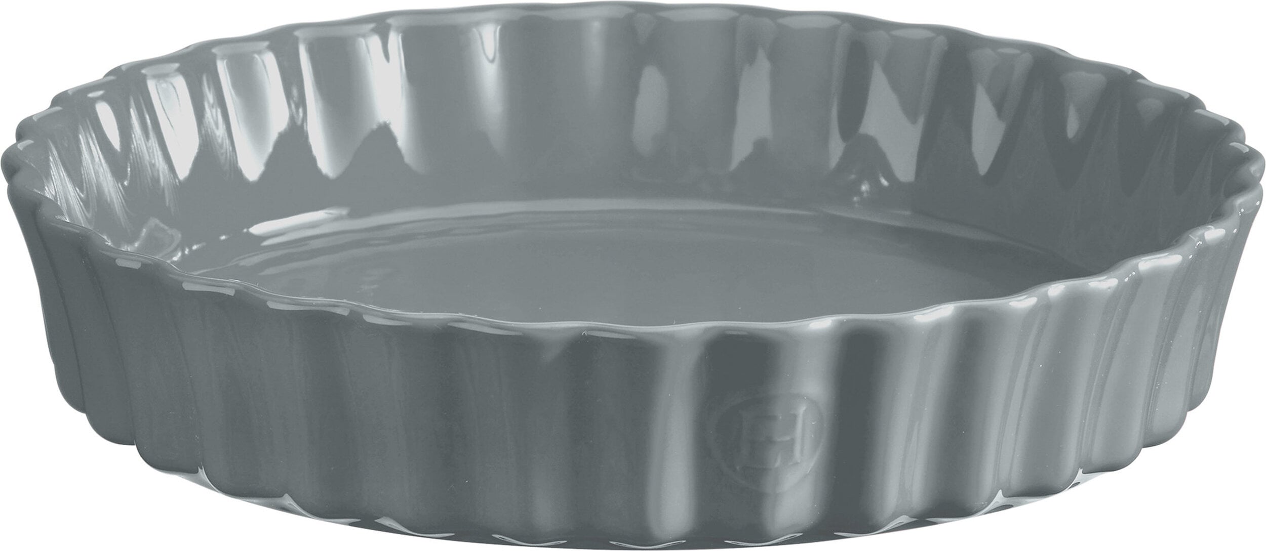 Emile Henry tiefe Tarteform, Keramik, 28 cm, grau