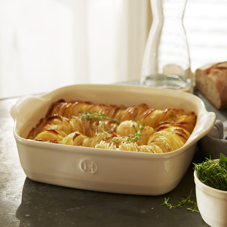 Fuente de Horno Emile Henry, de cerámica, cuadrada 24 cm, roja