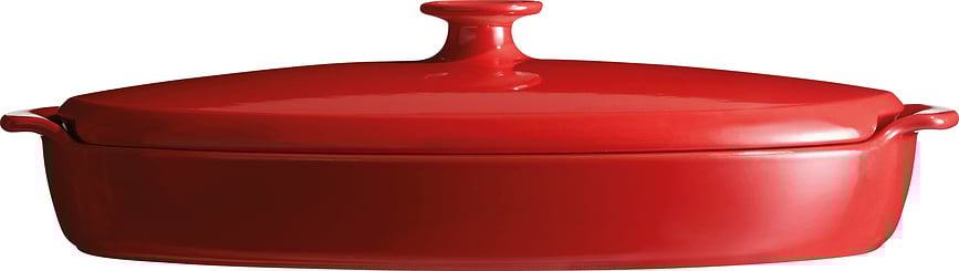 Vaporera para pescado Emile Henry, 25 x 42 cm, roja