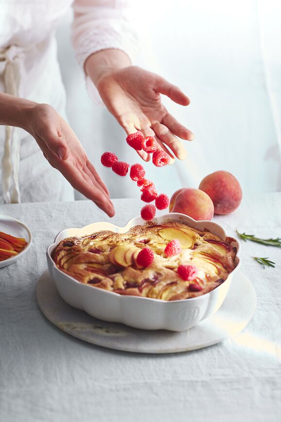 Madeleine Plat à Four, motif cœur rose