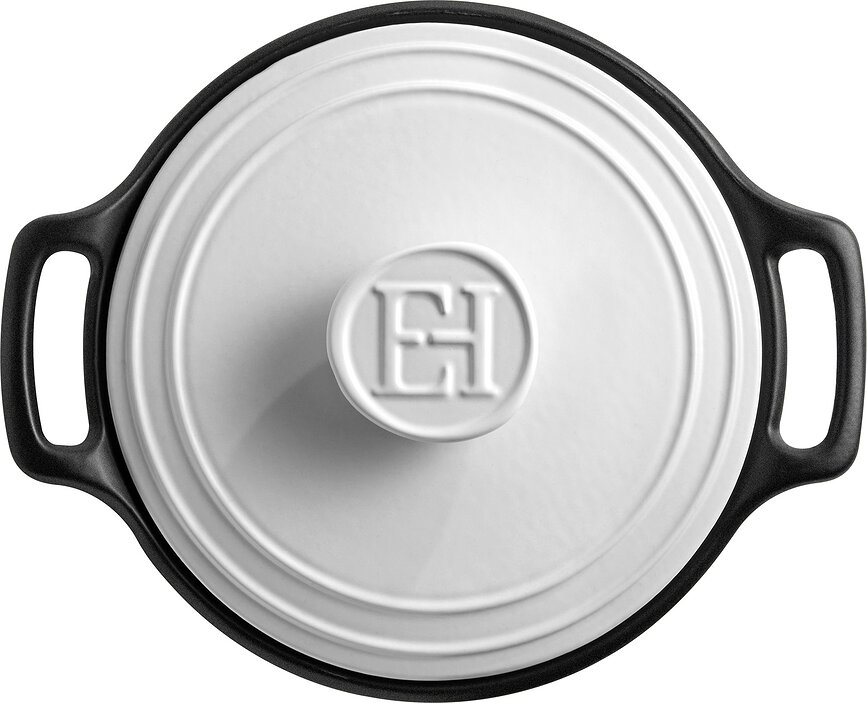 Marmite en céramique Sublime+ 7 l noire avec couvercle blanc