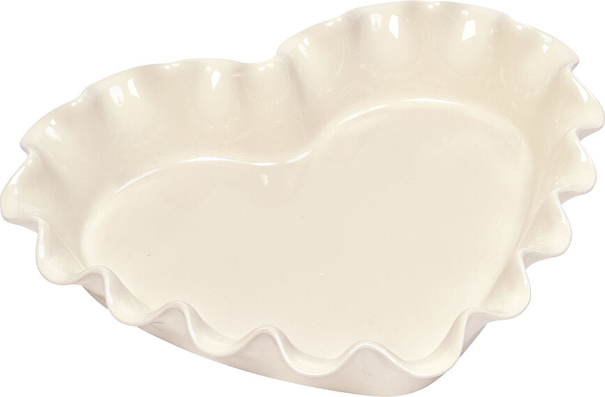 Molde para tarta en forma de corazón Emile Henry, color crema