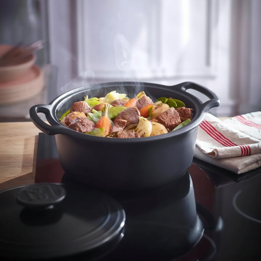 Oală ceramică Sublime+ 4 l cu capac negru