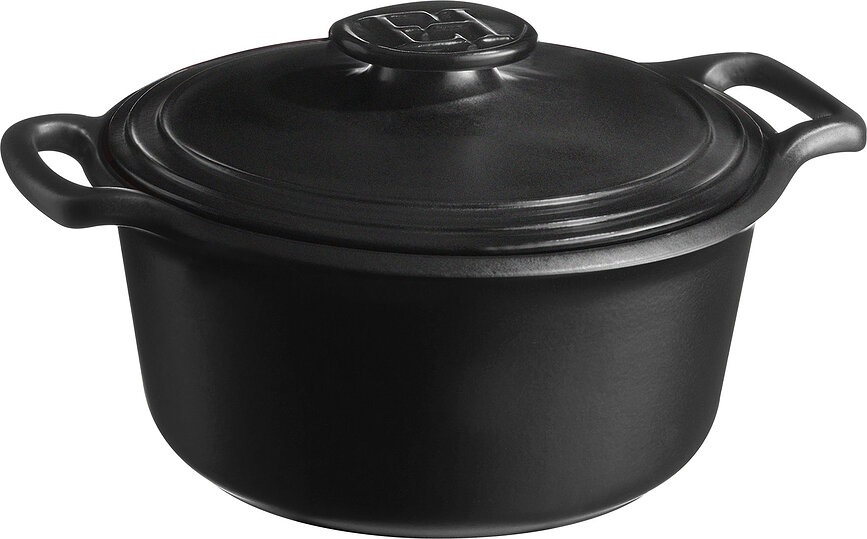 Pentola in ceramica Sublime+ 5,5 l nera con coperchio nero