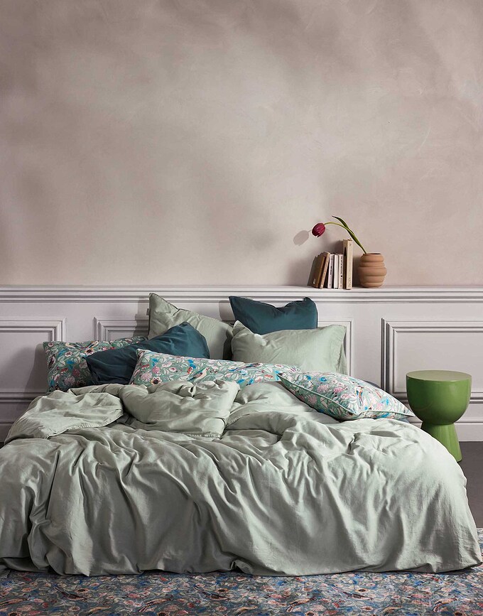 Aleste Coussin Décoratif, 40 x 90 cm, vert-bleu