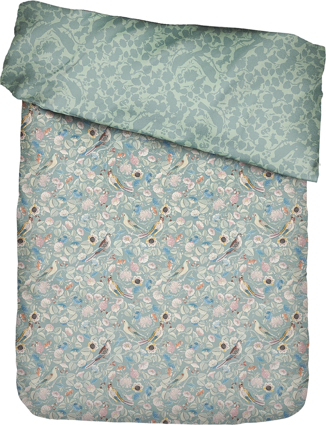 Aleste Housse de Couette avec fermeture éclair, 160 x 200 cm, verte