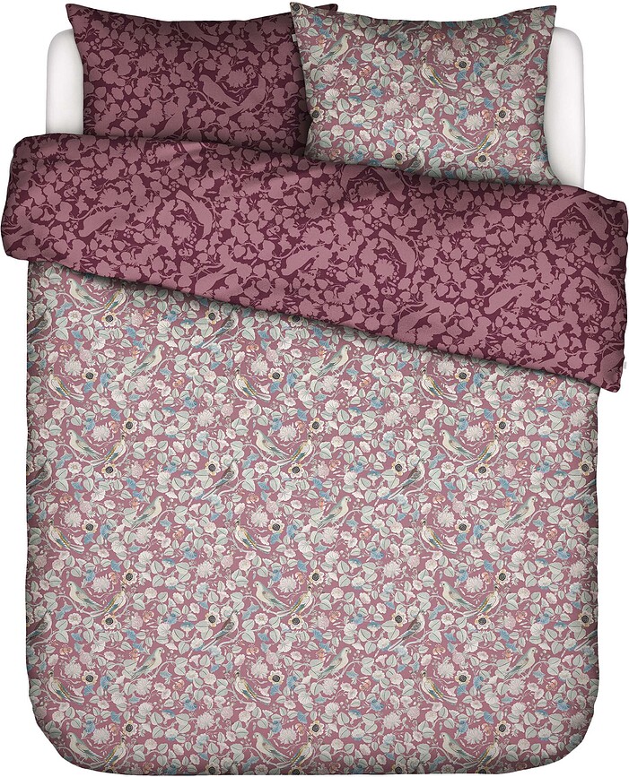 Aleste Parure de Lit fermeture portefeuille, 260 x 220 cm, rouge, avec 2 taies d'oreiller 60 x 70 cm