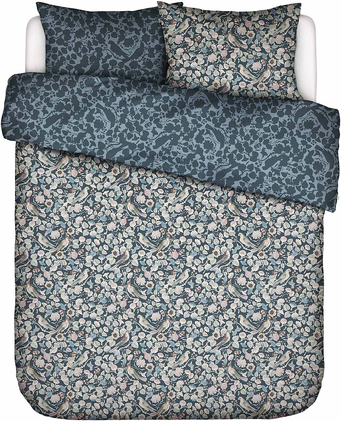 Aleste Posteljnina, 240 x 220 cm, zeleno-modra, 2 prevleki za vzglavnik 60 x 70 cm, zapiranje na preklop