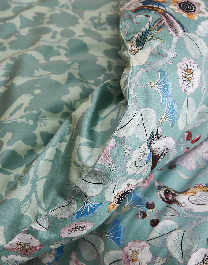 Aleste Posteljnina, 140 x 220 cm, zelena, s prevleko za vzglavnik 60 x 70 cm, zapiranje na preklop