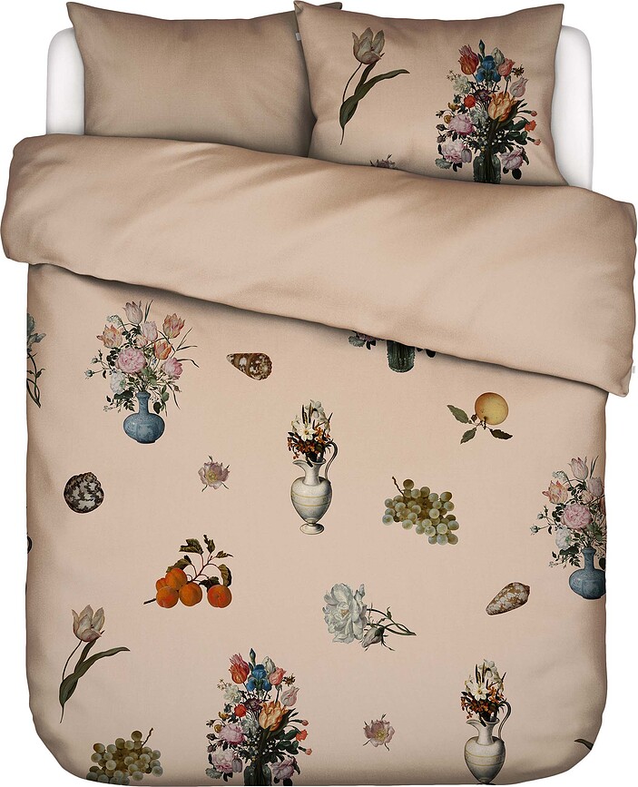 Amadee Parure de Lit 260 x 220 cm, sable, fermeture à rabat, 2 Taies d'Oreiller 60 x 70 cm, Set 3 pièces