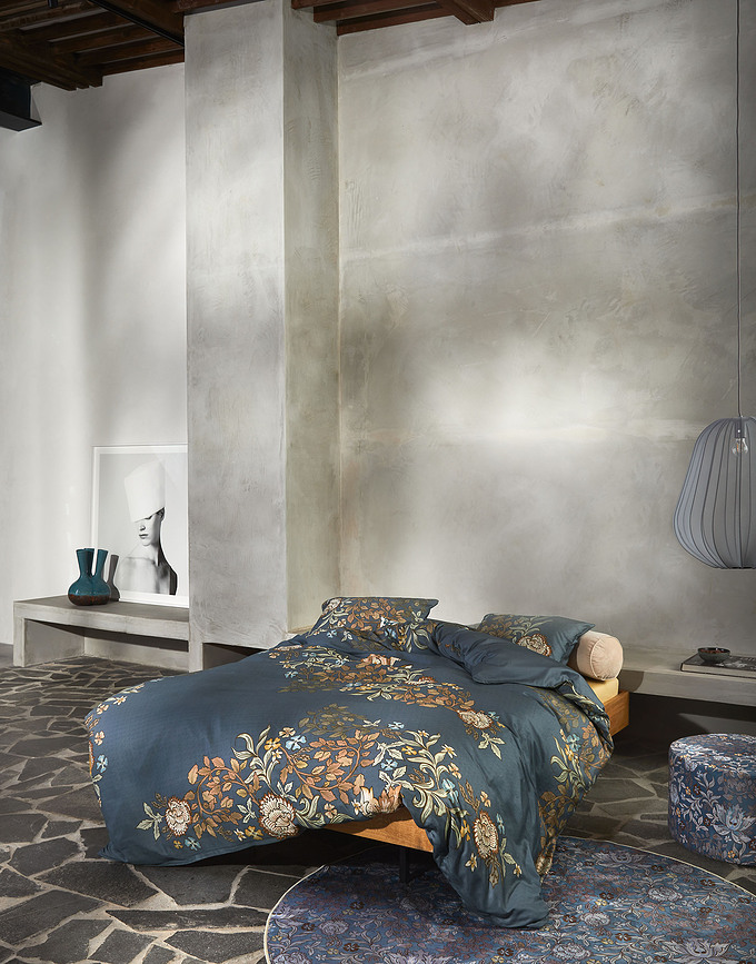 Amelie Σετ Παπλωματοθήκης, 200 x 200 cm, σκούρο μπλε, με 2 μαξιλαροθήκες 80 x 80 cm, με φερμουάρ