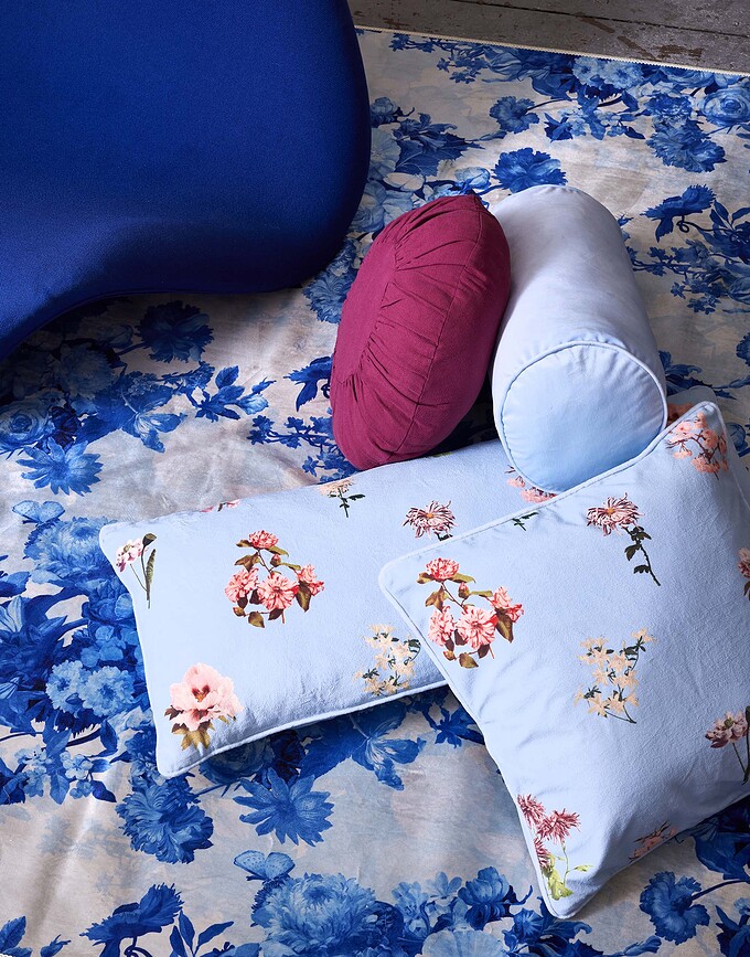 Annebella Coussin Décoratif 50 x 50 cm, bleu